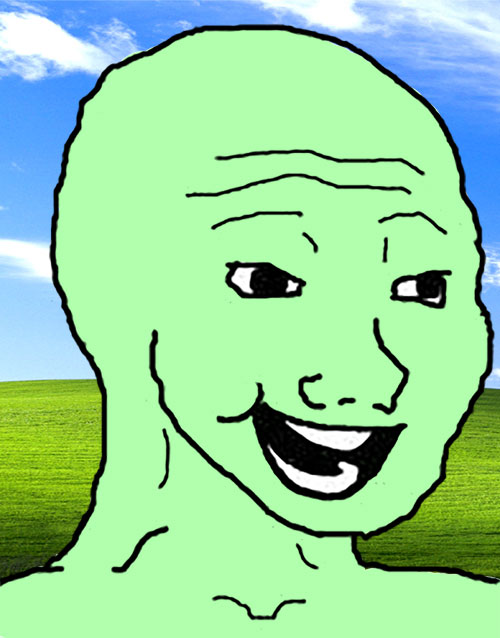 Green wojak happy ms wallpaper — Wojak meme