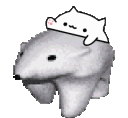 Polar bear and cat playing drums — Reaction meme