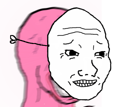 Pink wojak cringe mask — Wojak meme
