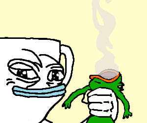 Pepe cup drinks frog coffee — Pepe meme
