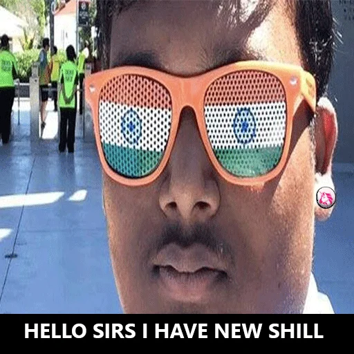 India novelty glasses Jeet Degen sticker — Sticker Packs meme