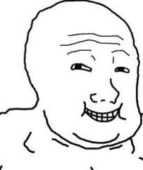 Wojak fat cheeks smiling — Wojak meme