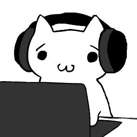 Cat with headphones on computer — Reaction meme