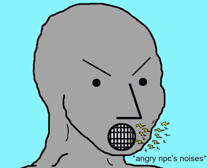 Wojak npc angry noises — Wojak meme