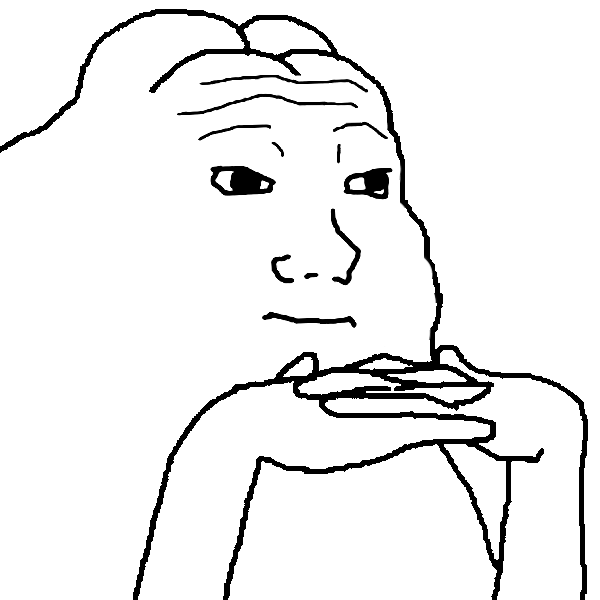 Wojak hands folded thinking — Wojak meme