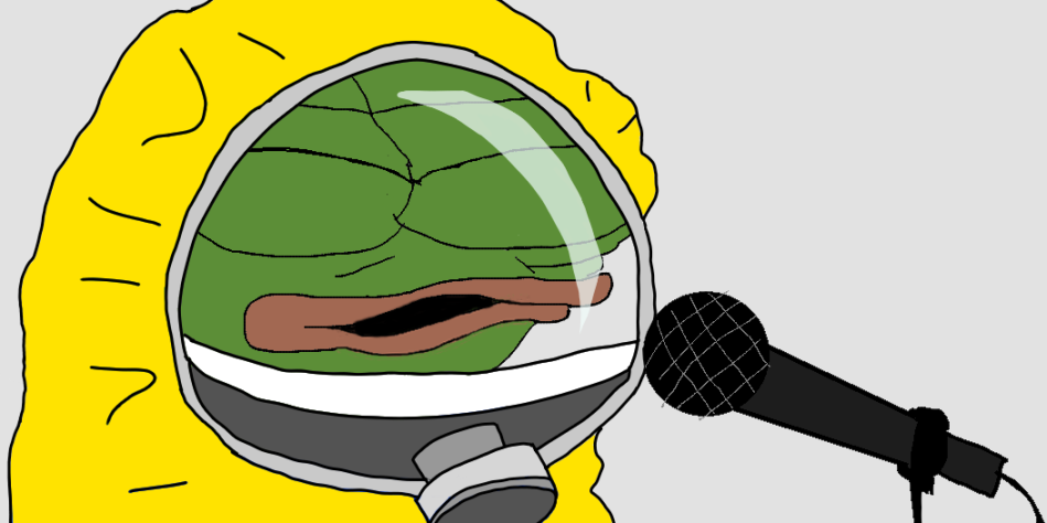 Pepe hazmat suit singing — Pepe meme