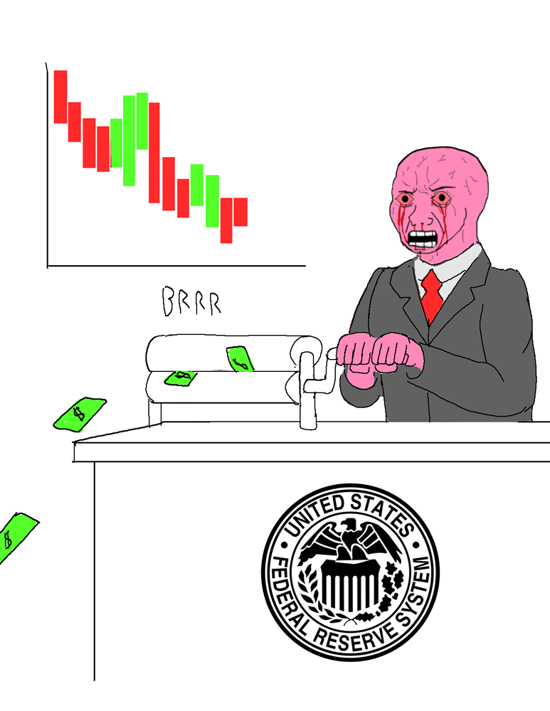 Pink wojak money printer — Wojak meme