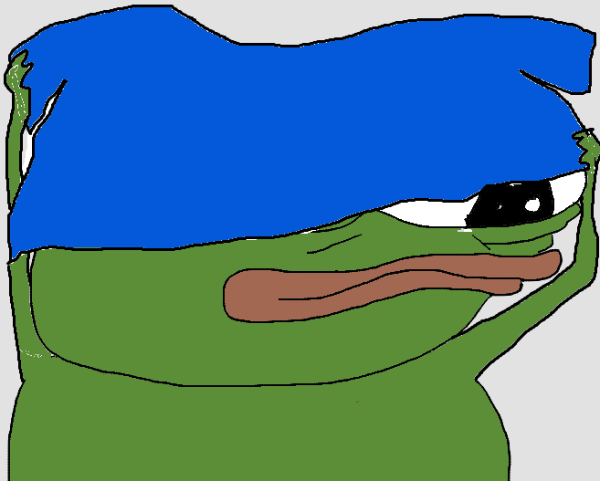 Pepe putting pants on head — Pepe meme