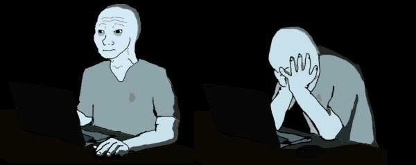 Wojak gives up — Wojak meme