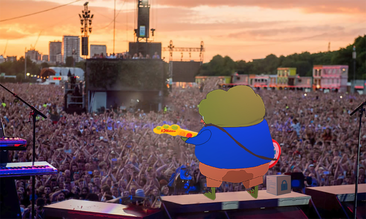 Pepe apu singing in front of huge crowd — Apu meme