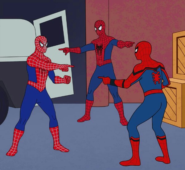 Spider Man Triple meme template — Templates meme
