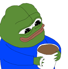 Pepe looking cup coffee — Pepe meme