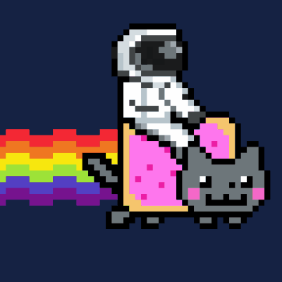 Astronaut riding nyan cat — Reaction meme