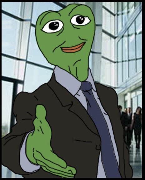 Pepe businesman handshake — Pepe meme