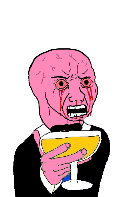 Pink wojak cheers — Wojak meme
