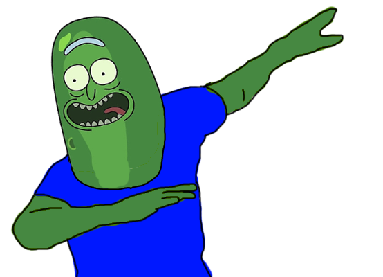 Dabbing pickle rick — Reaction meme