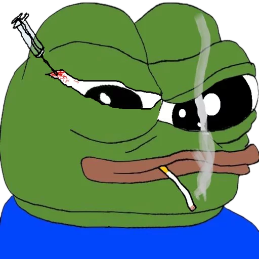 Smoking cigarette Frog Friends sticker — Sticker Packs meme