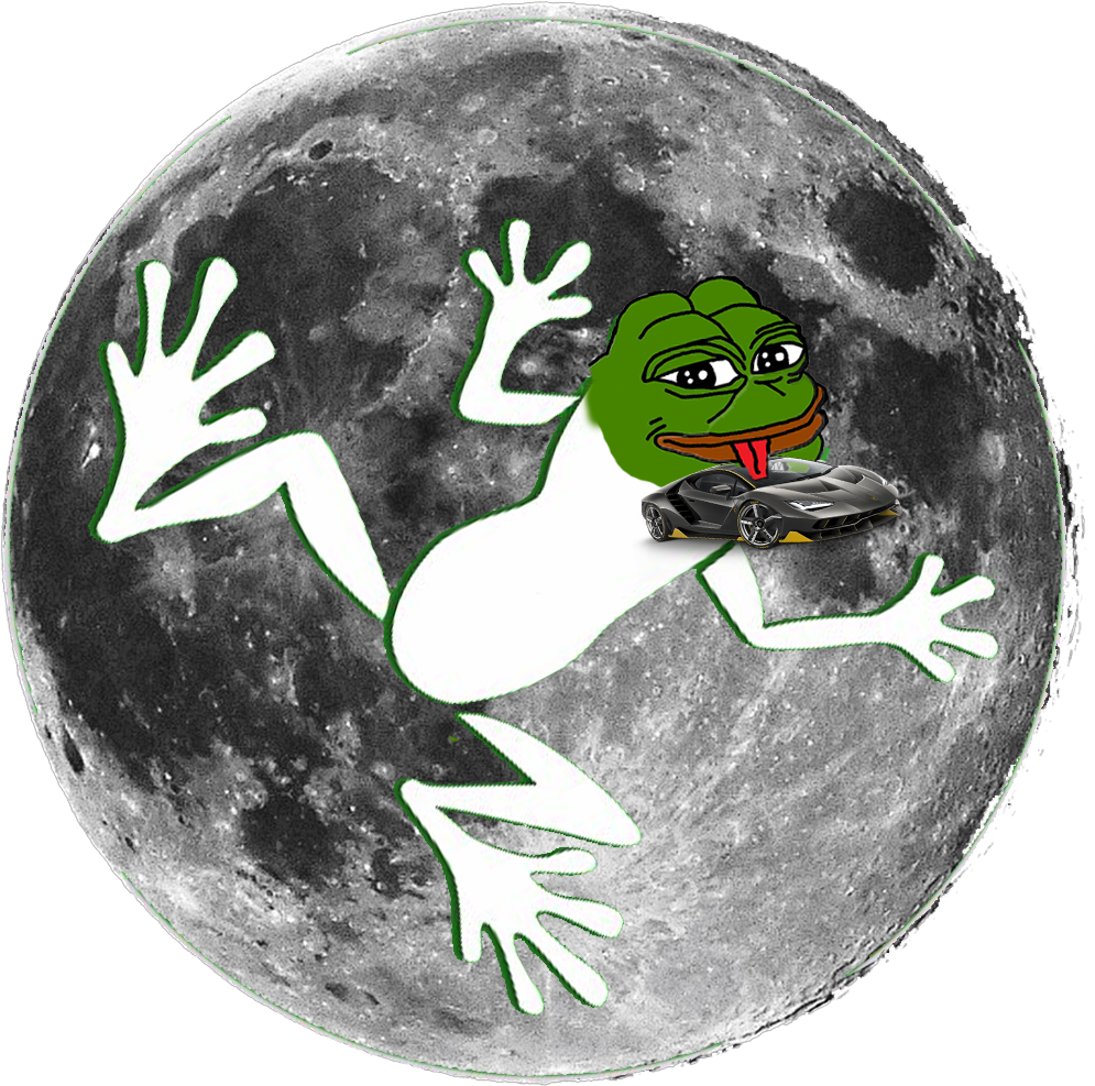 Pepe lambo moon — Pepe meme
