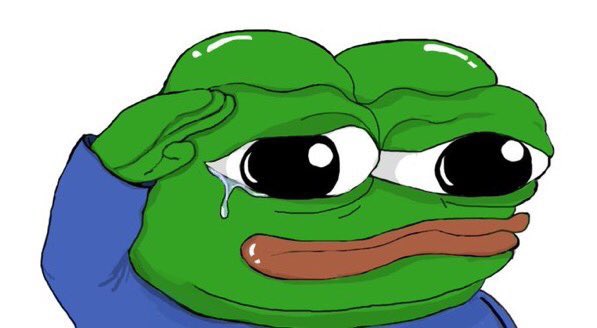 Pepe crying saluting you — Pepe meme