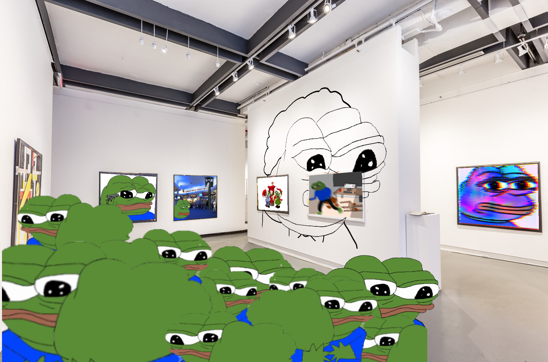 Pepes in modern art museum — Pepe meme