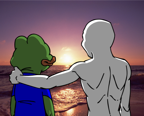 Pepe wojak watching sun set — Pepe meme