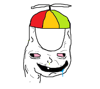 Brainlet with spinny hat — Brainlet meme
