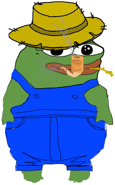 Pepe farmer pipe straw hat — Pepe meme