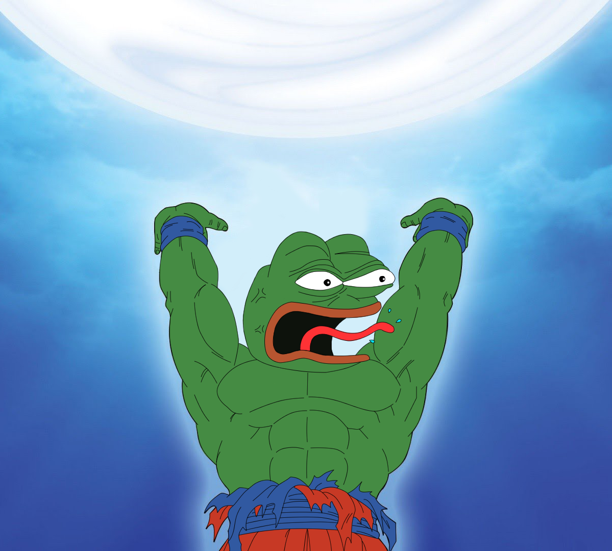 Pepe spirit bomb — Pepe meme