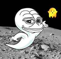 Pepe ghost on moon — Pepe meme