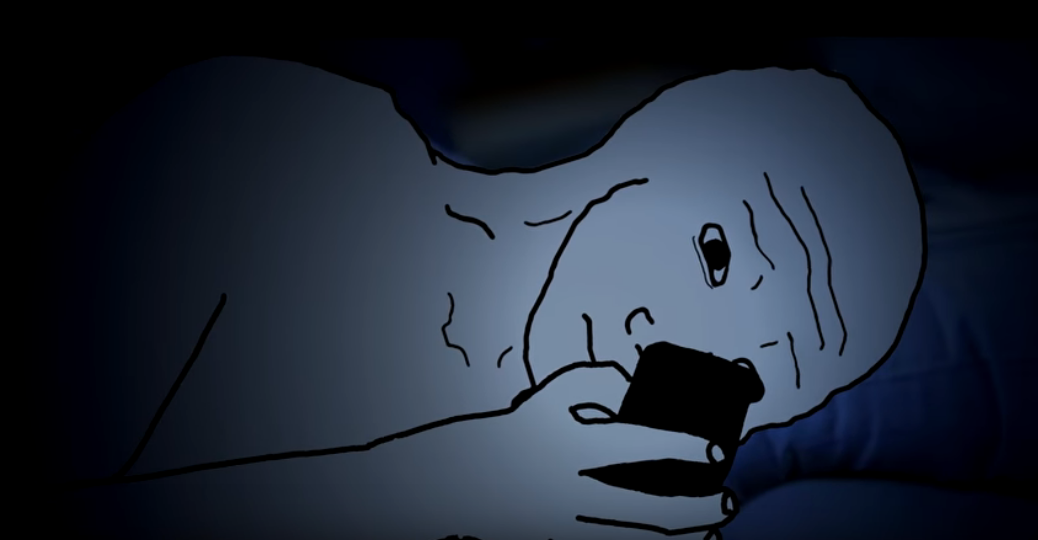 Wojak reading phone bed — Wojak meme