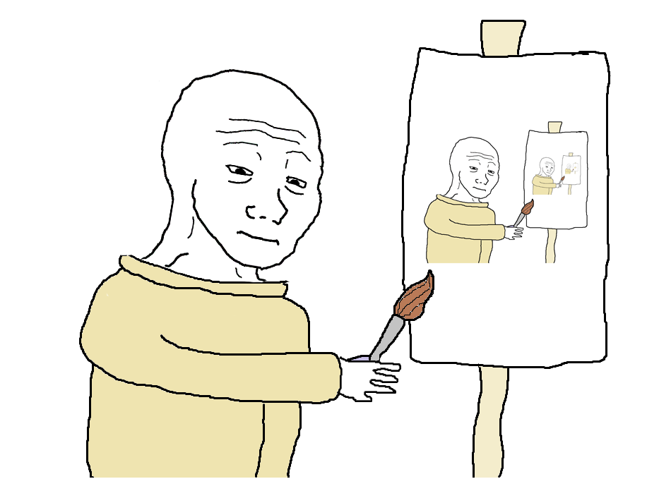 Wojak sad recursive self painting — Wojak meme