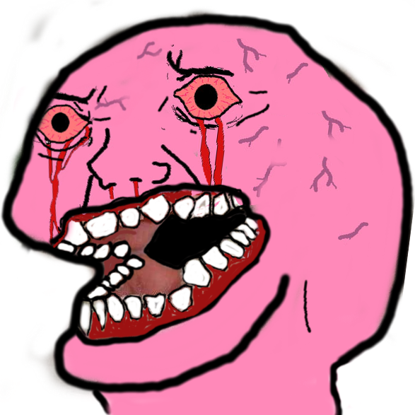 Pink wojak full teeth — Wojak meme