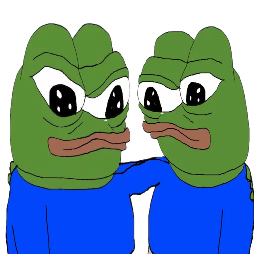 Two worried pepes Frog Friends sticker — Sticker Packs meme