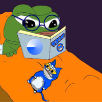 Toshi cat pepe studying toshi — $TOSHI meme