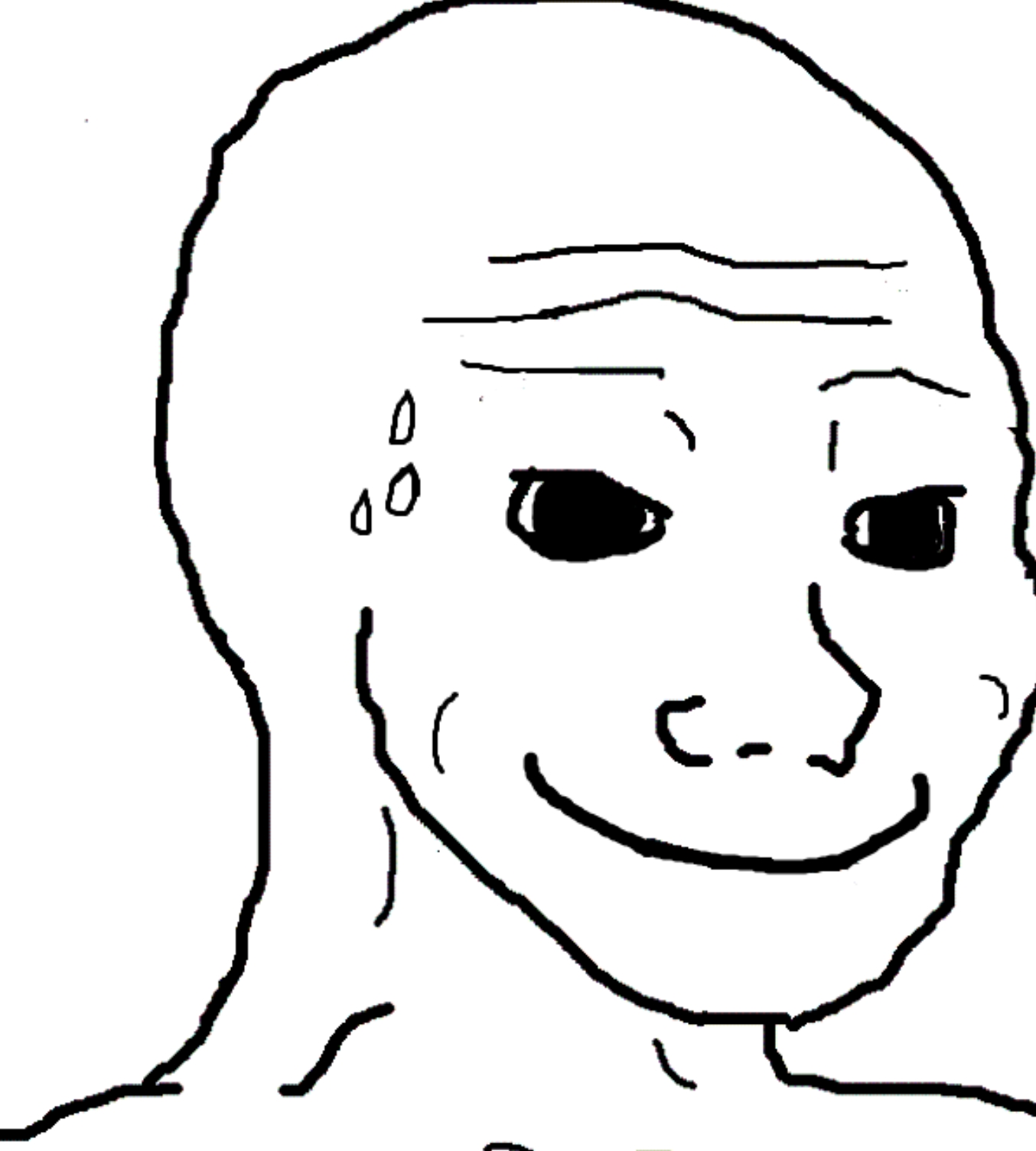 Wojak big smile sweating — Wojak meme