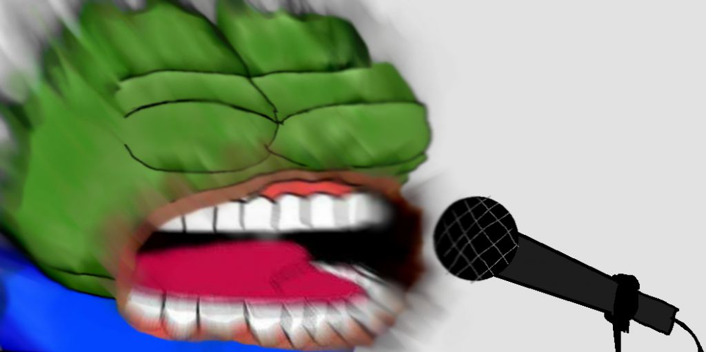 Pepe singing huge mouth — Pepe meme