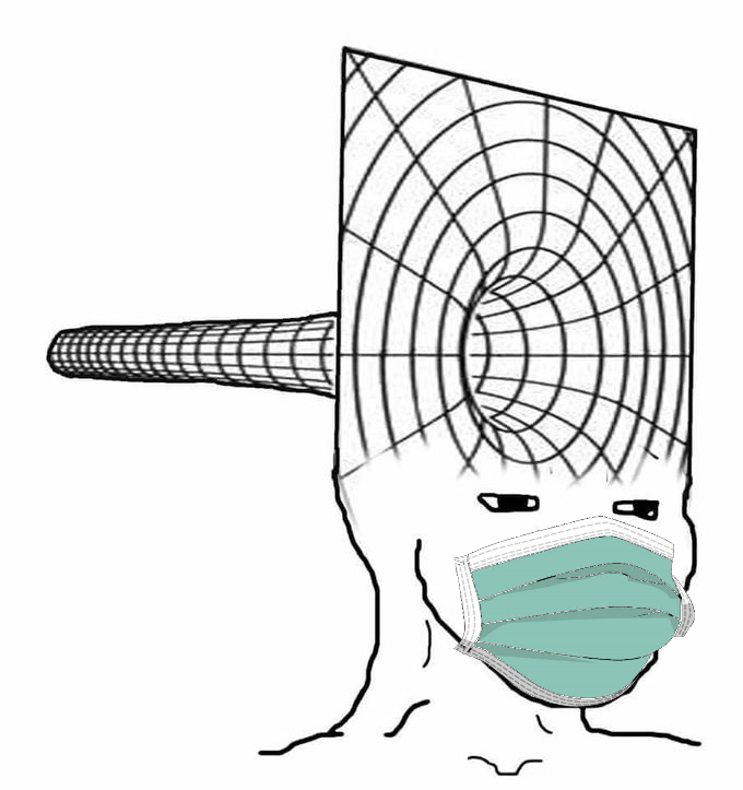 Brainlet black hole brain wearing mask — Brainlet meme