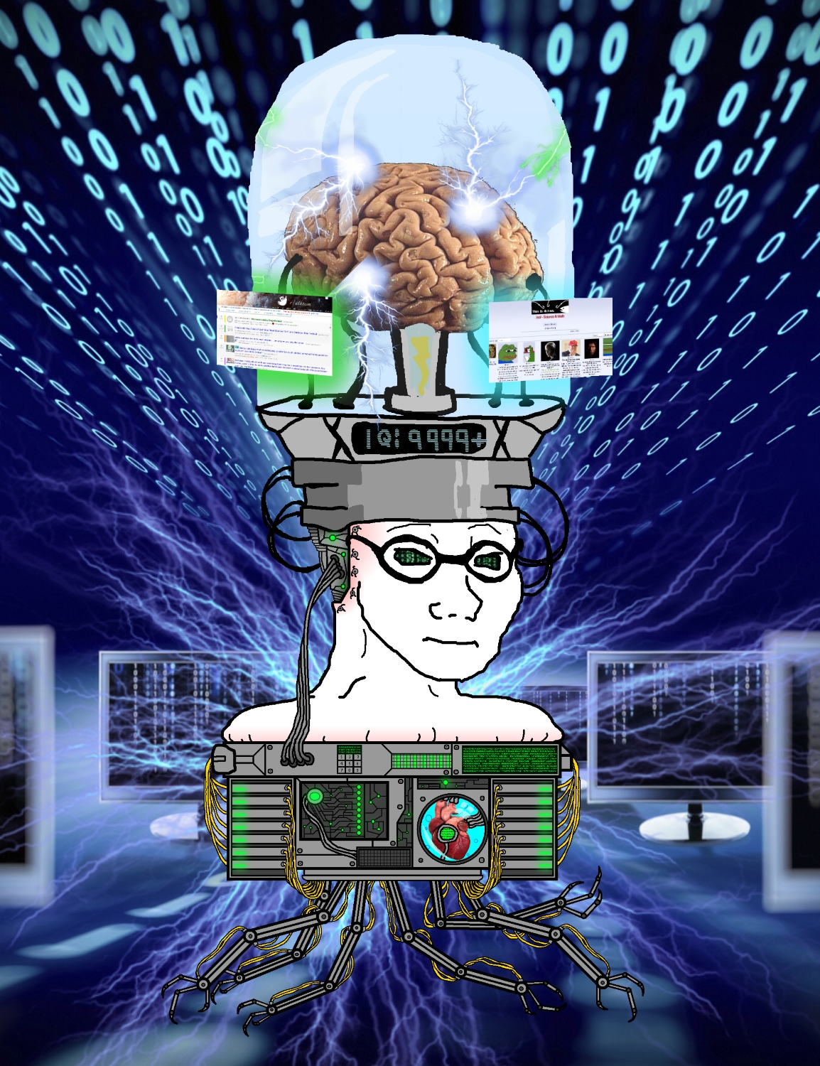 Wojak huge tech brain — Wojak meme