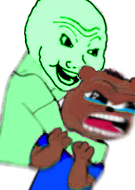 Green wojak chokes bobo — Wojak meme