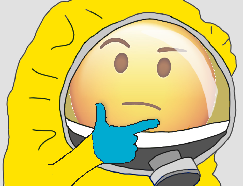Thinking emoji hazmat suit — Reaction meme
