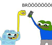Pepes playing spurdo instrument — Pepe meme