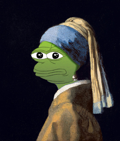 Pepe girl with pearl earring high def — Pepe meme