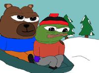 Bobo pepe sledding — Bobo meme