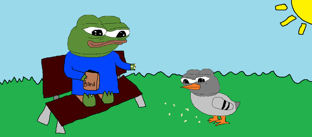 Pepe feed pepe bird food — Pepe meme