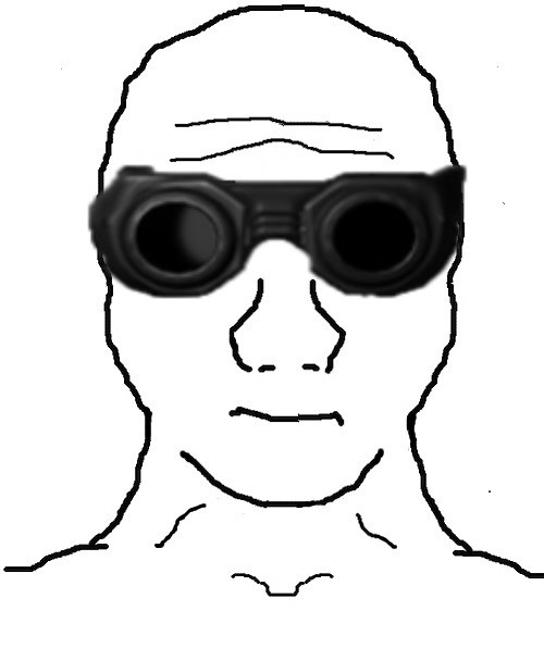 Wojak riddick goggles — Wojak meme