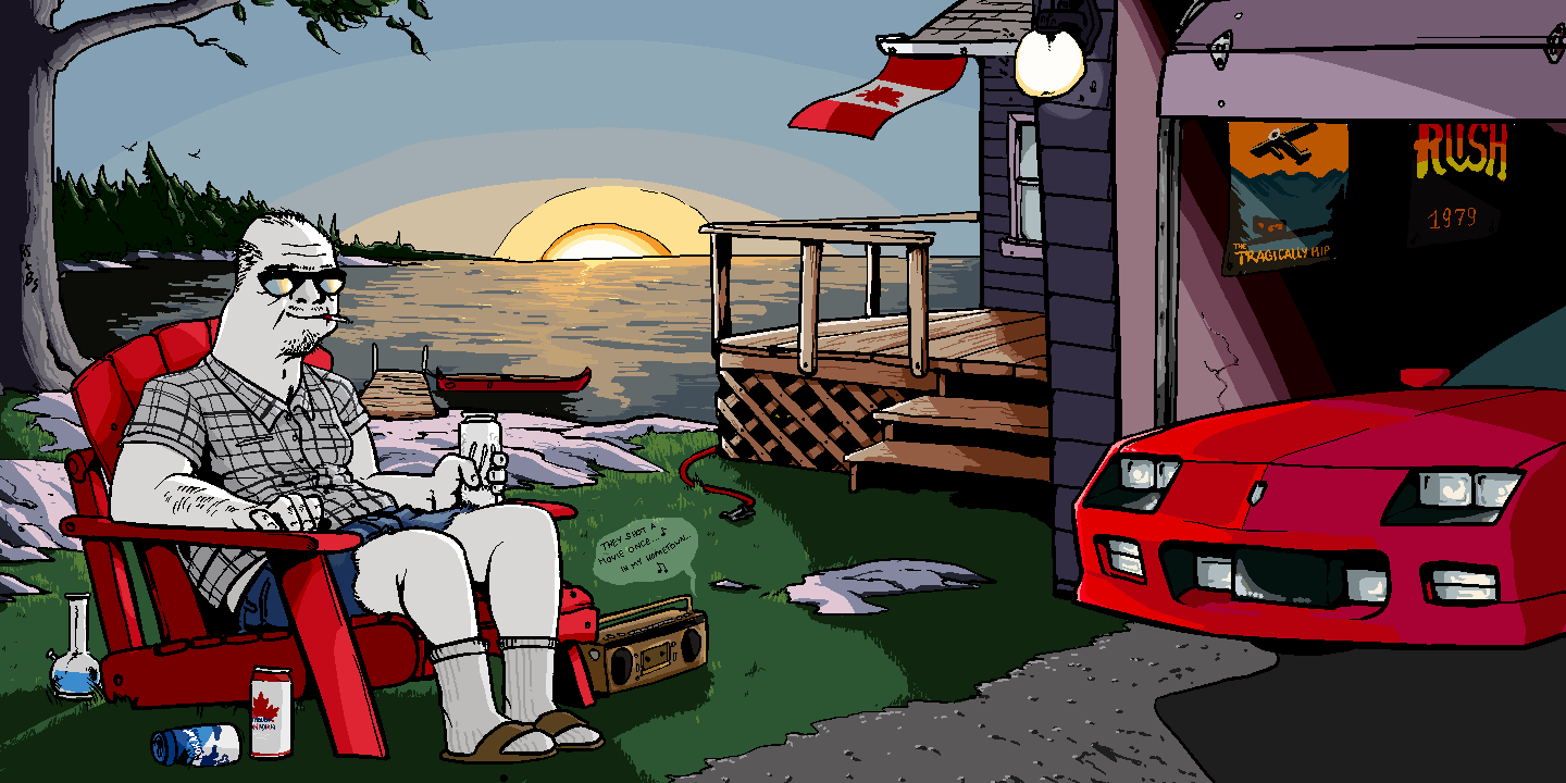 Boomer sitting in chair admiring car — Boomer meme