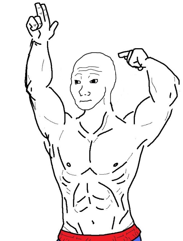 Wojak flexing zyzz — Wojak meme