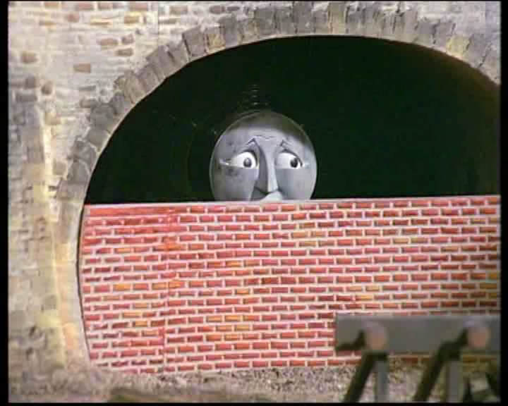 Thomas tank engine behind brick wall — Reaction meme