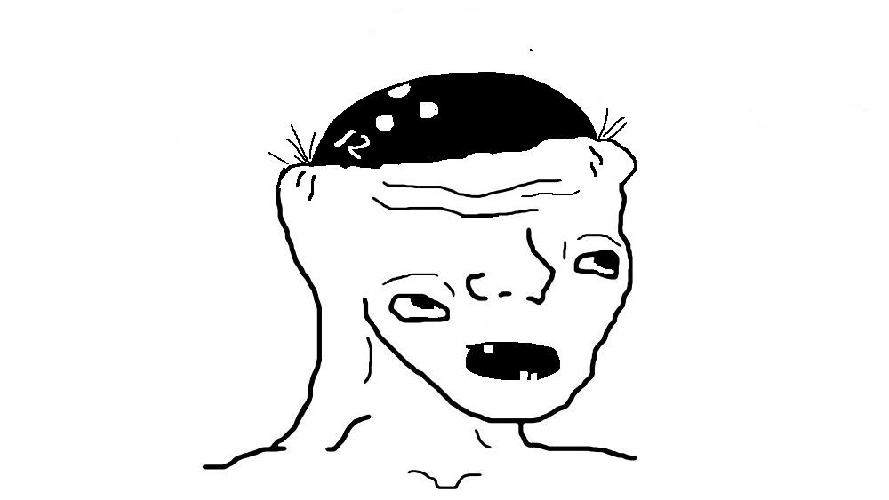 Brainlet bowling ball brain — Brainlet meme
