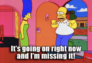 Homer FOMOing Hard — Reaction meme